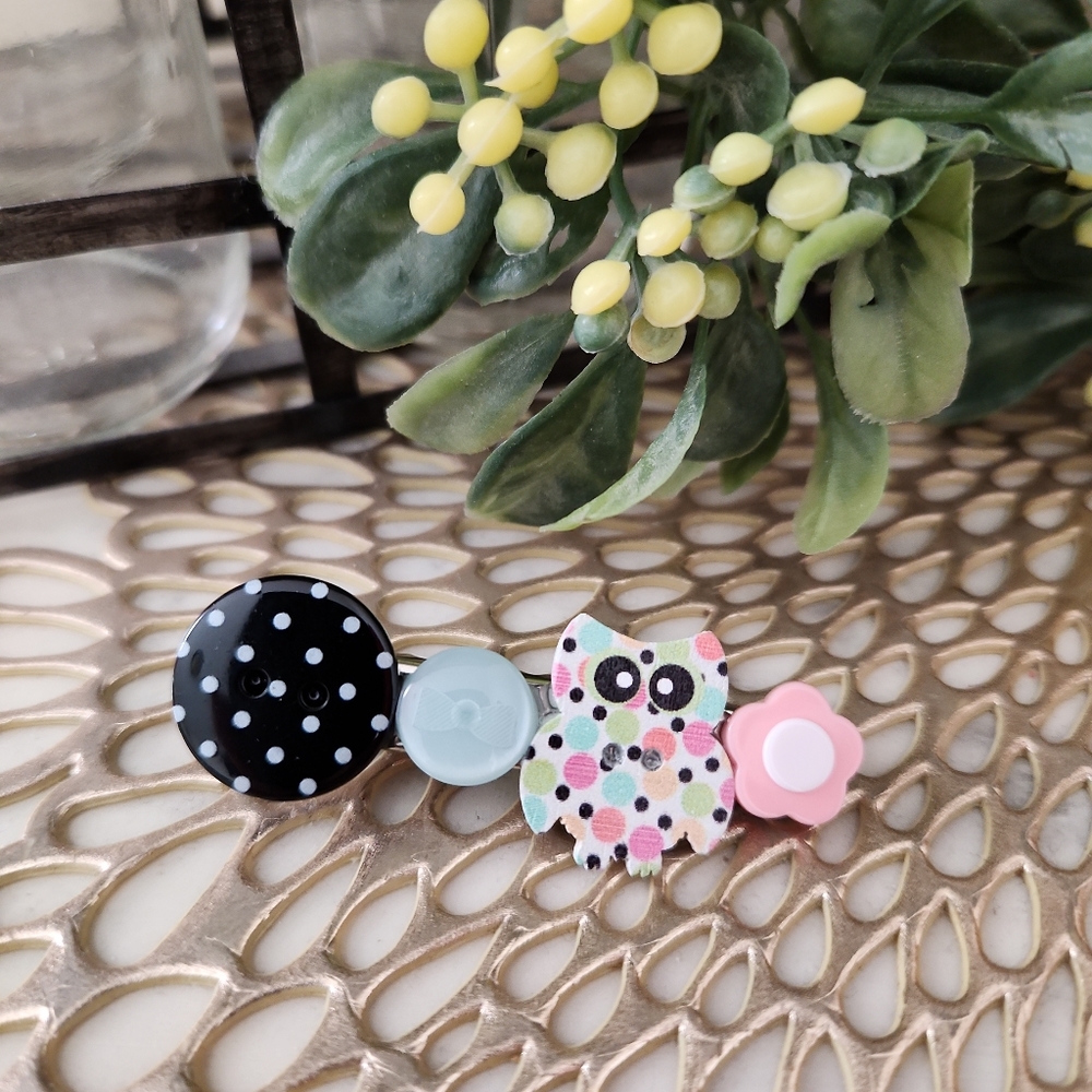 Polka Dot Owl hairclip